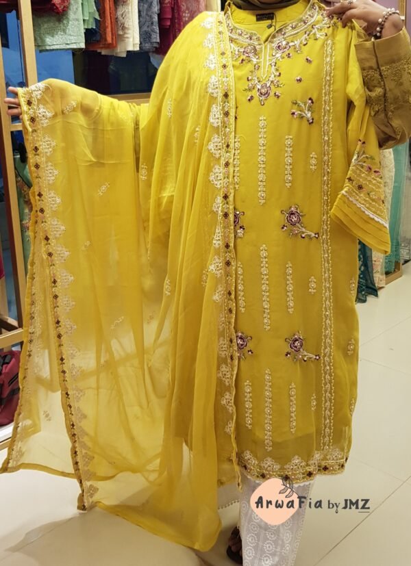 Aghanoor Chiffon 2pcs Lemon