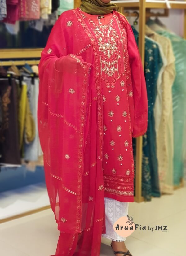 Aghanoor Chiffon 2pcs Red